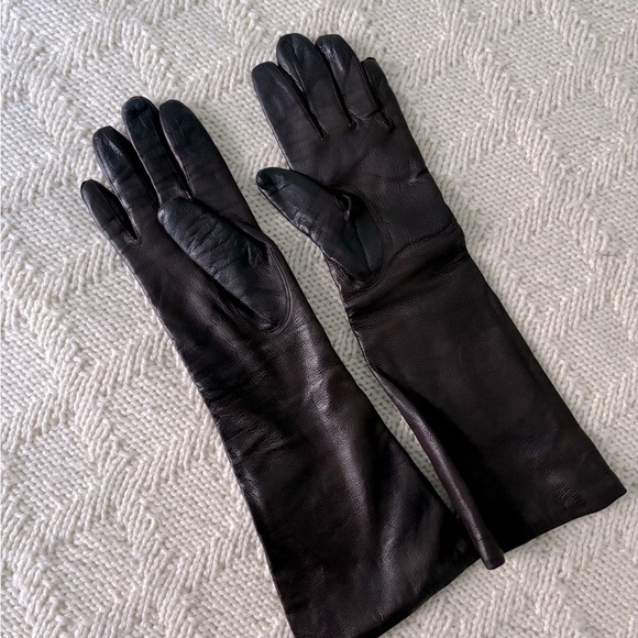 SOLD Vintage Brown Leather Gloves Size ~ 6.5 - Picture 5 of 9